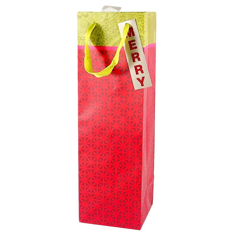 Pattern strip Christmas gift bag [Hallmark - gift bag / paper bag Christmas series] - วัสดุห่อของขวัญ - กระดาษ สีแดง