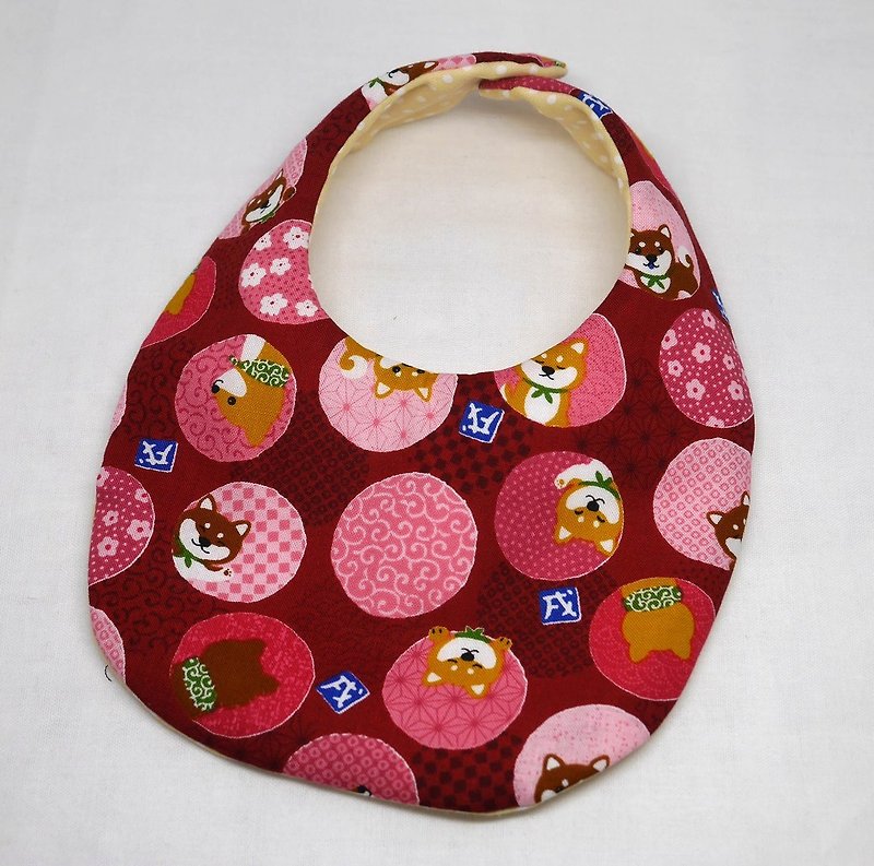 Japanese Handmade Baby Bib - 口水肩/圍兜 - 棉．麻 紅色
