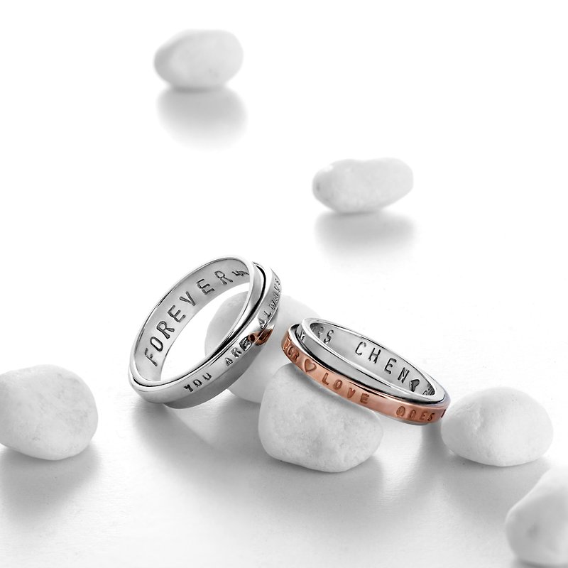 Wedding Ring Series-Words between you & me - Couples' Rings - Precious Metals Silver