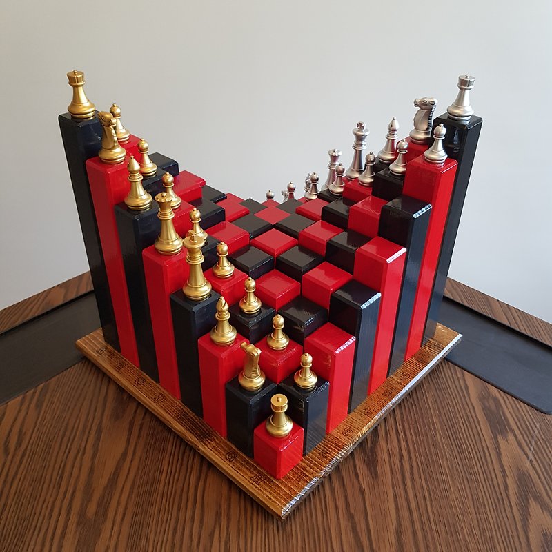 3D 木製國際象棋套裝 帶或不帶數字 - 桌遊/牌卡 - 木頭 多色