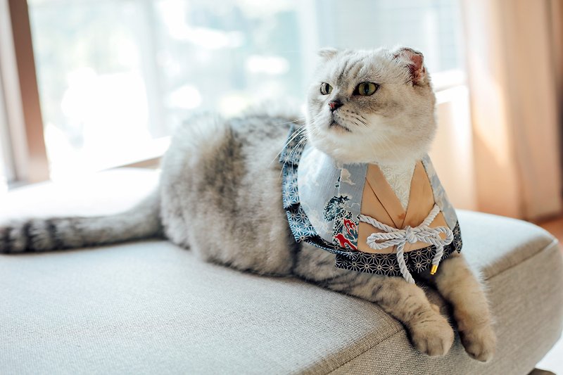 棉．麻 寵物衣服 - 和服領巾 貓狗適用 可自選花色