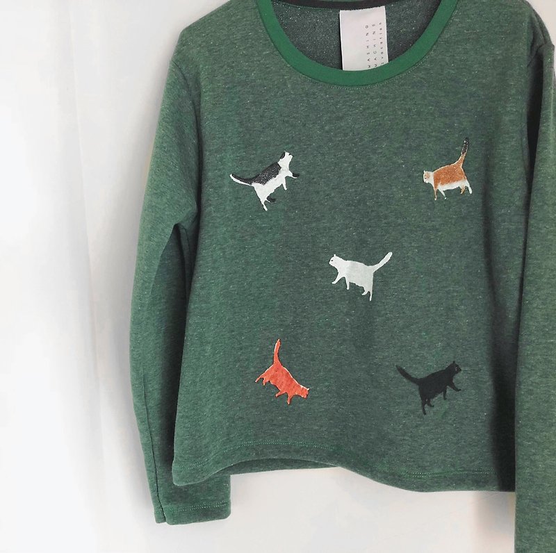 Cats Walk / Sweater // Dark Green - Women's Sweaters - Other Materials Green