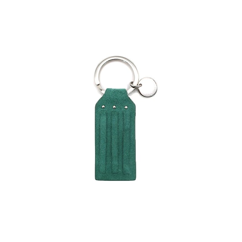 編織橄欖綠鑰匙圈 - 鑰匙圈/鎖匙扣 - 真皮 綠色