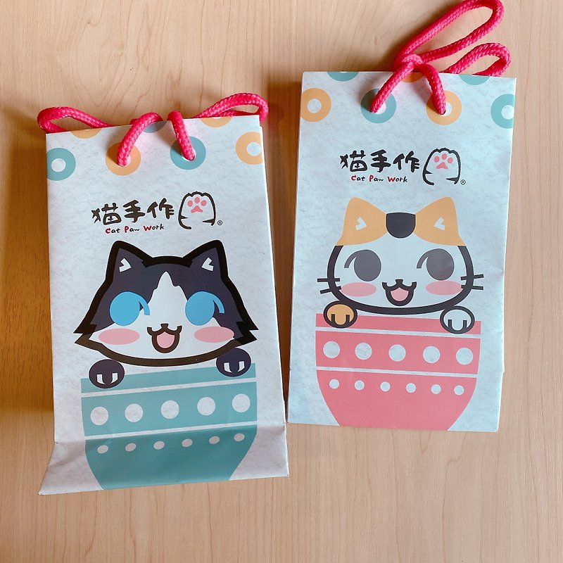 猫手作り紙袋-ミディアム - ラッピング - 紙 