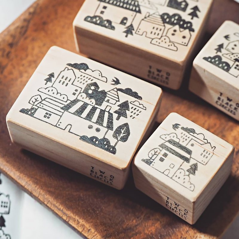 [House Series] Small Town (C and D) Hand-engraved Offset Stamp - ตราปั๊ม/สแตมป์/หมึก - ยาง 