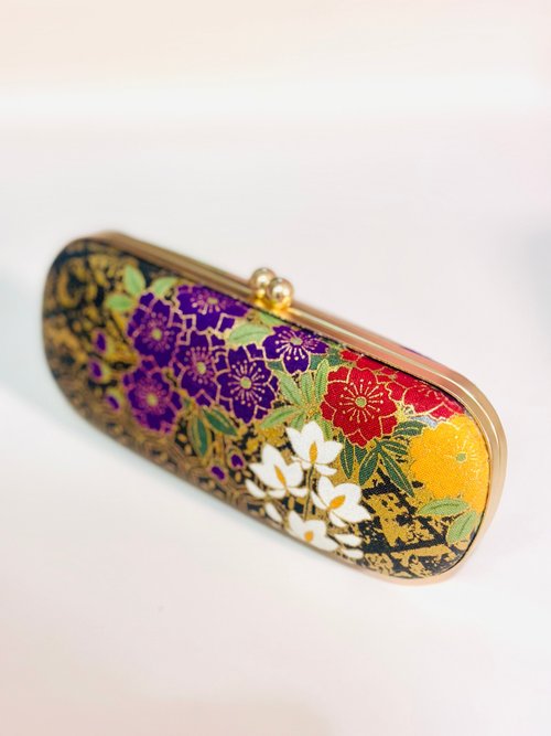 Bagel Baggo 燙金黑花藝眼鏡盒/筆盒/首飾盒