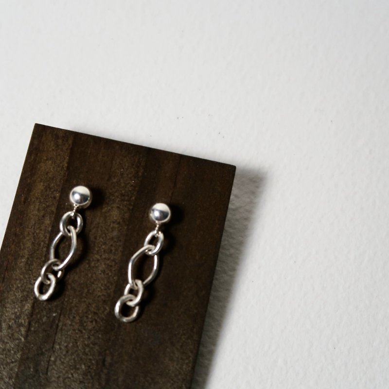 || chun x chun || 925 sterling silver chain pendant earrings - Earrings & Clip-ons - Sterling Silver Silver
