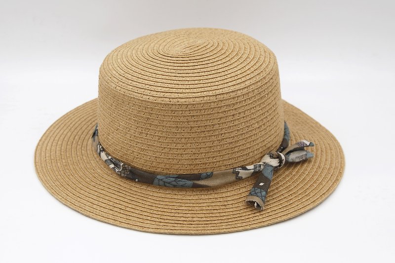 【Paper Home】 Small bowler (brown) paper thread weaving - Hats & Caps - Paper 