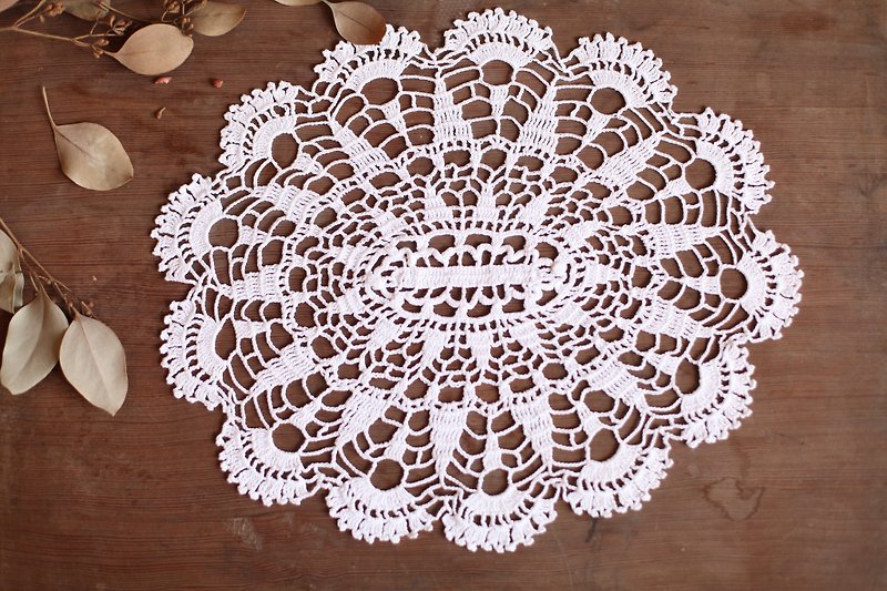 [Good day fetish] Germany vintage antiquities handmade crochet lace piece -004 - Items for Display - Cotton & Hemp White
