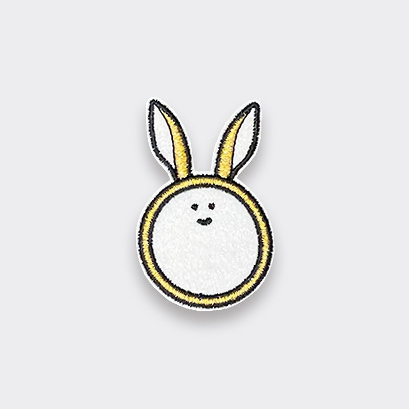Yuanyuan Rabbit Double-use Embroidered Cloth Sticker - Year of the Rabbit 2023/New Year Gift - Badges & Pins - Thread Multicolor