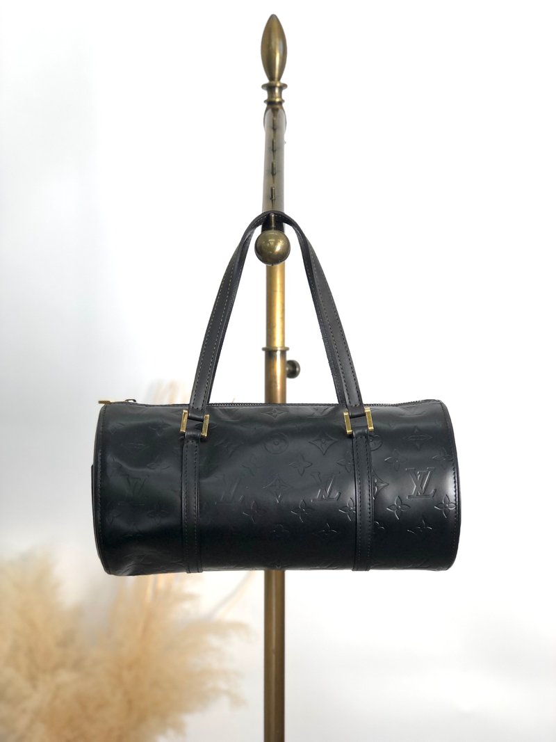 【 日本直送　名牌中古包 】LOUIS VUITTON ルイヴィトン ヴェルニ ベッドフォード トートバッグ ブラック エナメル ロールバッグ tesgbf - 手提包/手提袋 - 真皮 黑色
