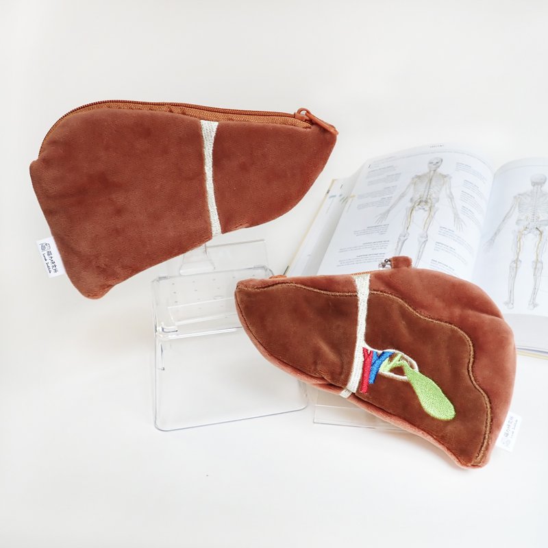 liver plush bag - กระเป๋าใส่เหรียญ - ไฟเบอร์อื่นๆ สีนำ้ตาล