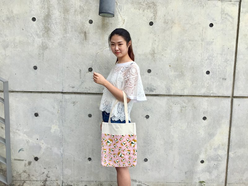 Pink Chai Chai Wenqing wind shoulder bag / bag 4 color - Handbags & Totes - Cotton & Hemp Pink