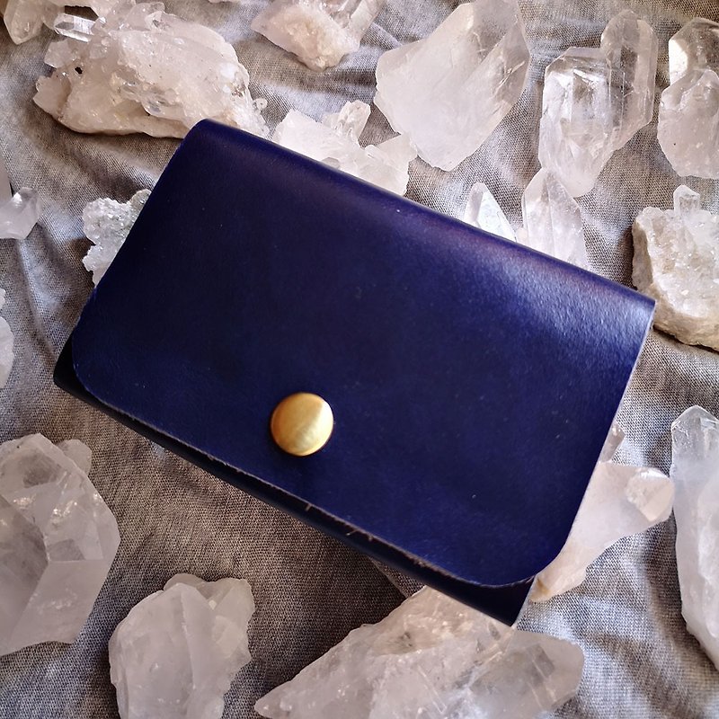 Minimalist Elegant Leather Business Card Holder & Card Holder - Monarch Blue Leather - Card Holders & Cases - Genuine Leather 