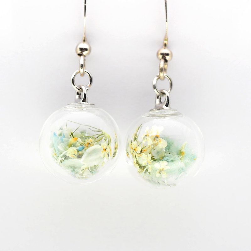 OMYWAY Handmade Dried Flower - Glass Globe - Earrings 1.2cm - Necklaces - Glass 