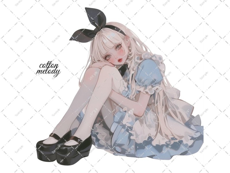 original sticker no.5725 人物ステッカー オリジナルステッカー 人物ステッカー 女の子ステッカー オリジナル人物ステッカー - 貼紙 - 紙 