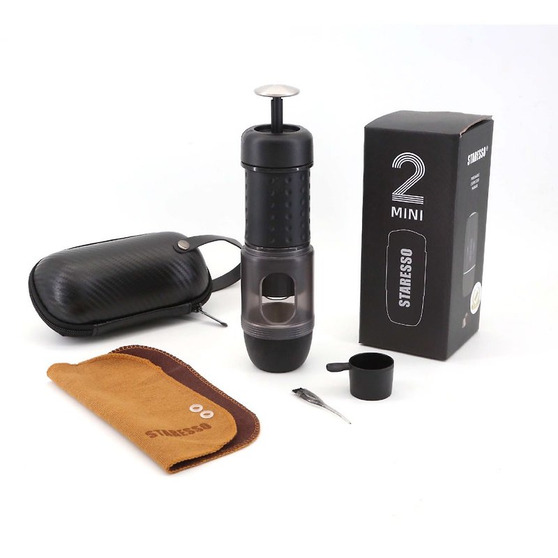 STARESSO Mini 2 Portable Espresso Machine 2022 New Revamp - Coffee Pots & Accessories - Stainless Steel Black