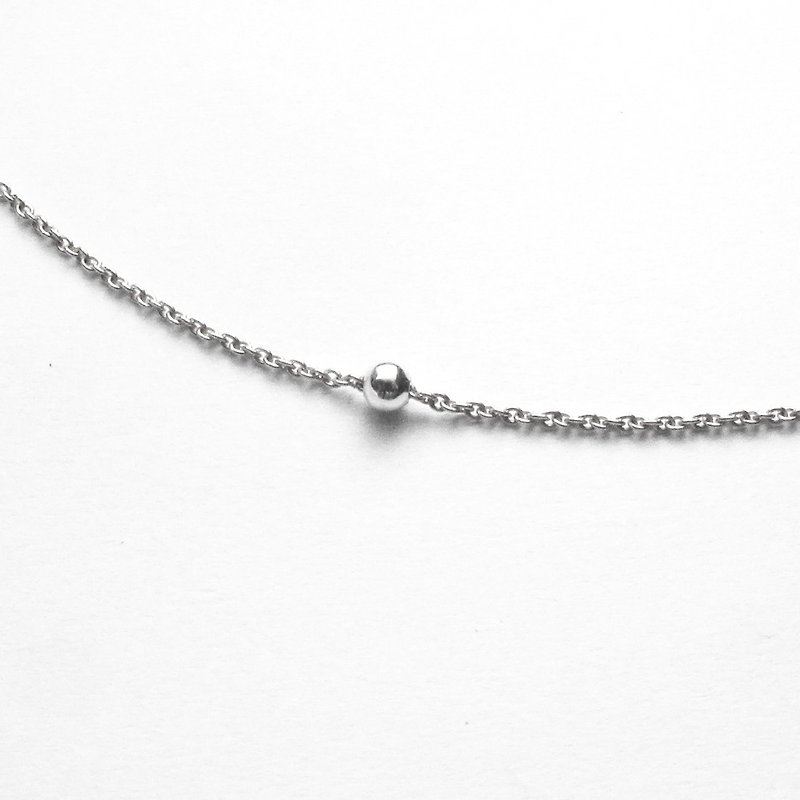Geometric Geometry 3mm sterling silver single round bead necklace.friendship - สร้อยคอทรง Collar - เงินแท้ สีเงิน