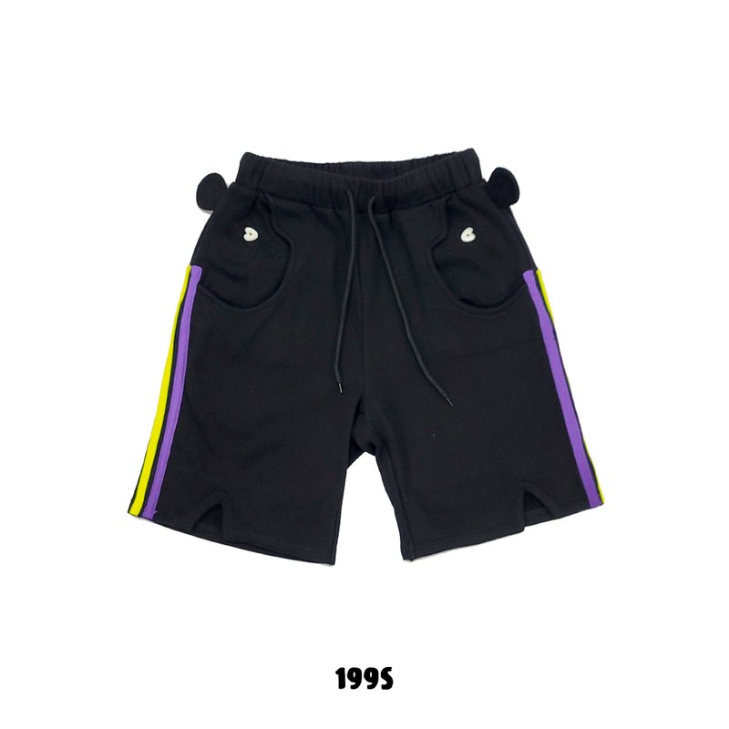 199S Bear Pants - กางเกง - ผ้าฝ้าย/ผ้าลินิน สีดำ