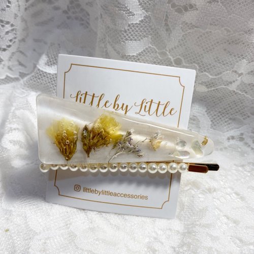 Little by Little Accessories 乾花髮夾 日本樹脂 手工製作