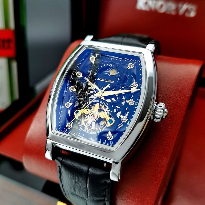 バレル トゥールビヨン スケルトン 機械式時計 - 腕時計 ユニセックス - 金属 