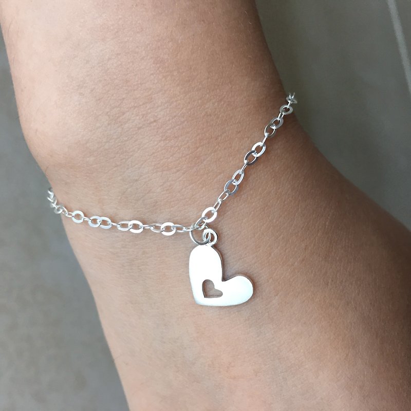 Heart Bracelet | Silver Heart Bracelet | Love Bracelet | Silver Chain Bracelet - Bracelets - Silver Silver