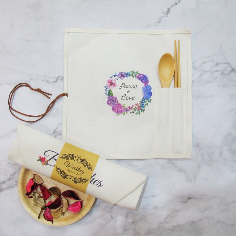 Customized Wooden Chopsticks Spoon With Storage Cotton Canvas Bag Customized Wooden Chopsticks Spoon With Storage Cotton Canvas Bag Set Wedding Small Things
