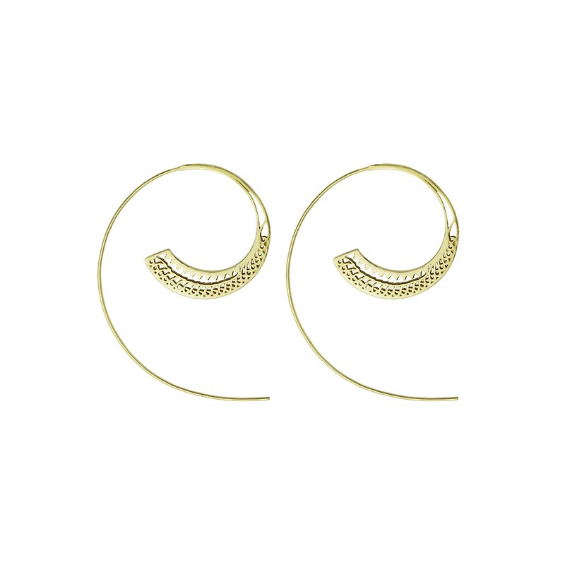 Meandering curves carved temperament earrings ENZU - Earrings & Clip-ons - Other Metals Gold
