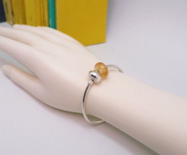 925 Silver Citrine Precious Stones Bracelet - Faceted Rondelle