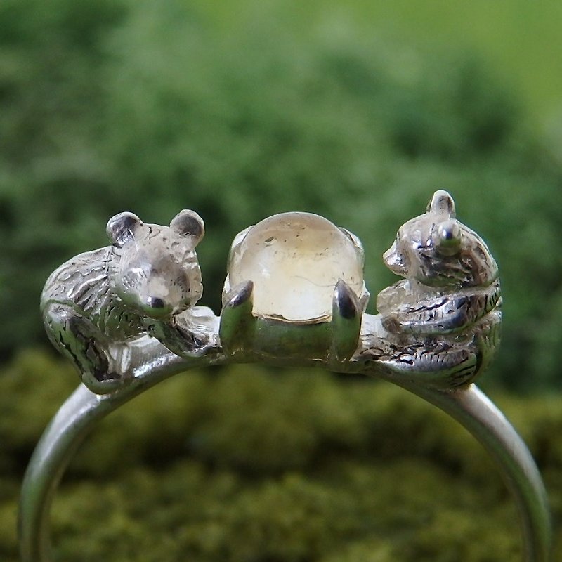 Panda ring standard - แหวนทั่วไป - เครื่องเพชรพลอย สีเงิน