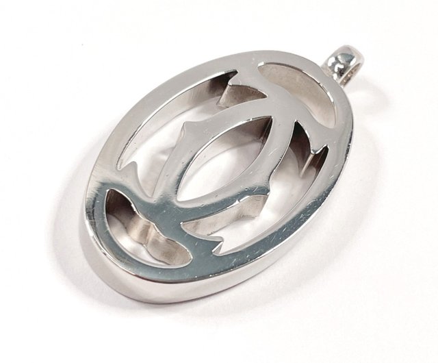 カルティエ ダブルC シルバー キーリング キーホルダー 2Cロゴチャーム