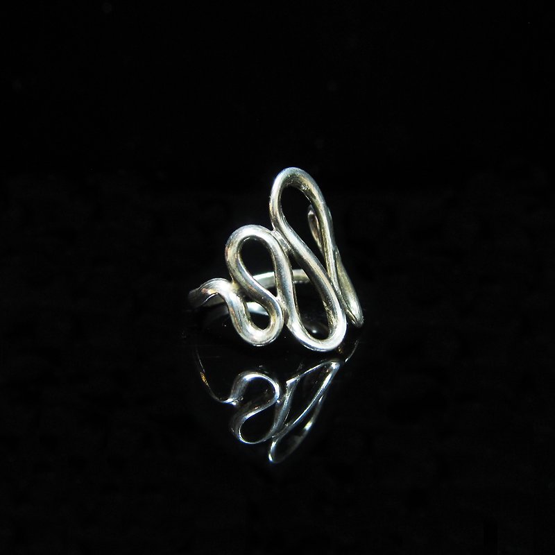 [Love and Peace series - handmade Silver ring meandering life]. Memorial ring. Lovers' Ring - Couples' Rings - Other Metals Silver