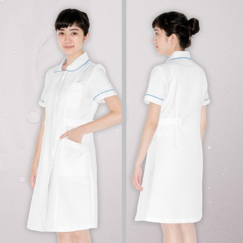 多色納米抗菌護士裙醫美診所制服長裙ND6807 - 洋裝/連身裙 - 聚酯纖維 多色