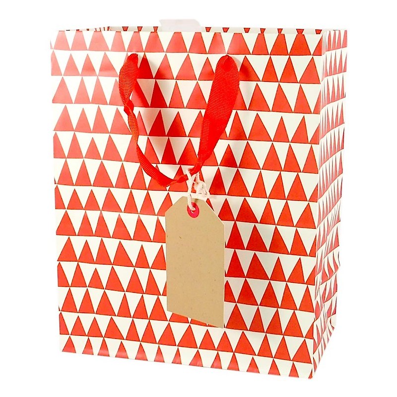 紅色三角形 耶誕禮物袋【Hallmark-禮物袋/紙袋 聖誕節系列】 - 包裝材料 - 紙 紅色