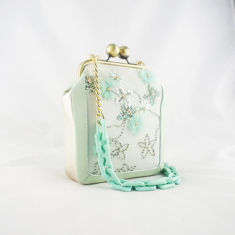 【Classic Fashion】Peppermint Garden - Messenger Bags & Sling Bags - Silk Green