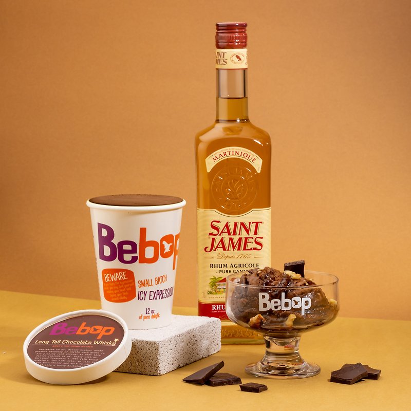 【Bebop】Tall Chocolate Whiskey Ice Cream 12oz Alcoholic - ไอศครีม - อาหารสด สีนำ้ตาล