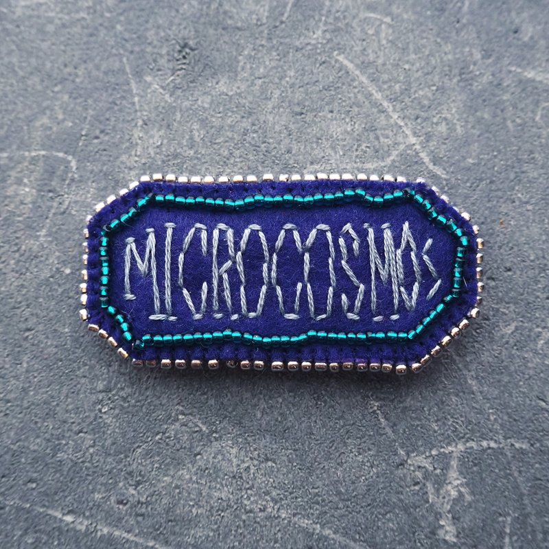 フェルトブローチ　microcosmos012 - 胸針 - 羊毛 