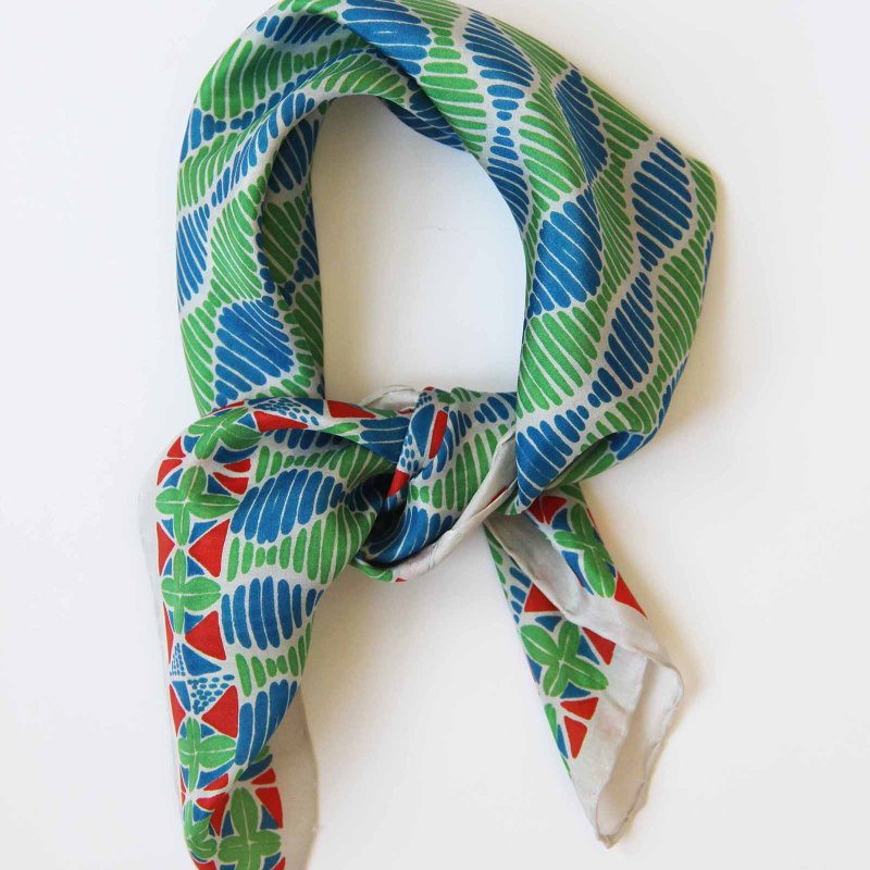 Mopti Green Silk Square Scarf - ผ้าพันคอ - ผ้าไหม หลากหลายสี