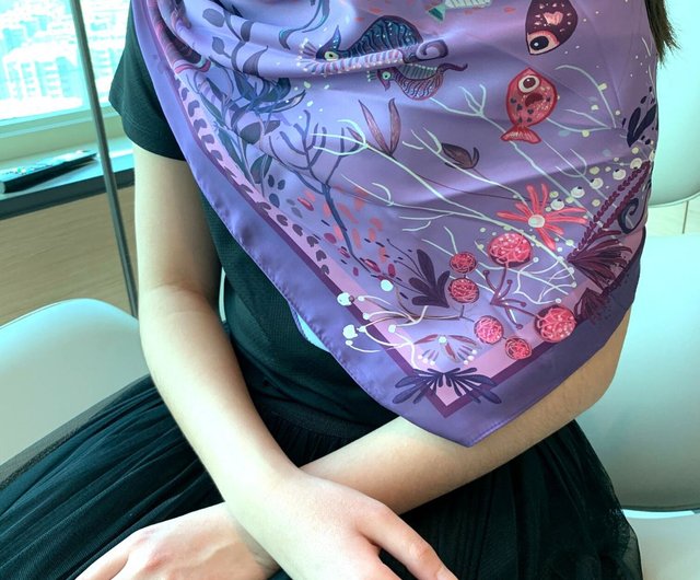 難あり 新品未使用 KMRII 大判フェザーストール 紫グラデーション 大判 ストール レディース ぼかし染めグラデーション くしゅく