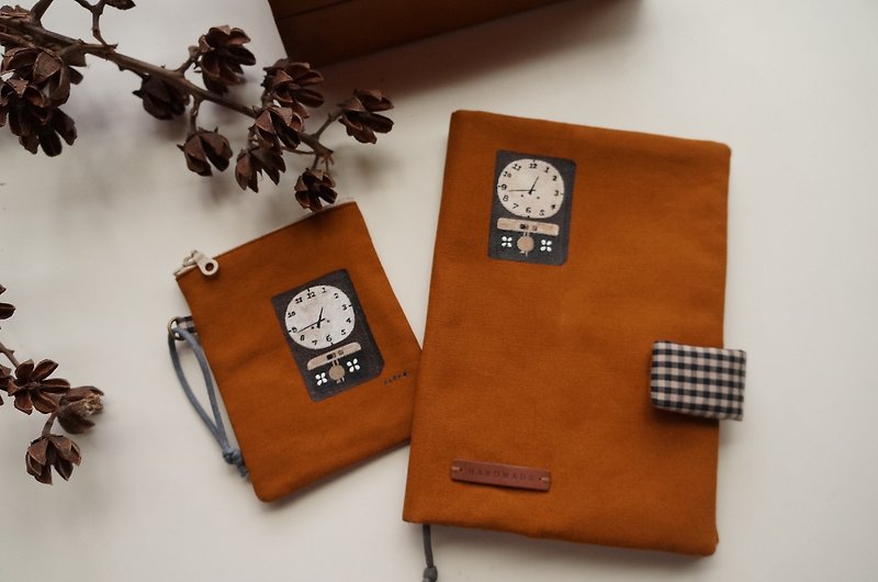 Hand pantined vintage clock gift set - Notebooks & Journals - Cotton & Hemp 