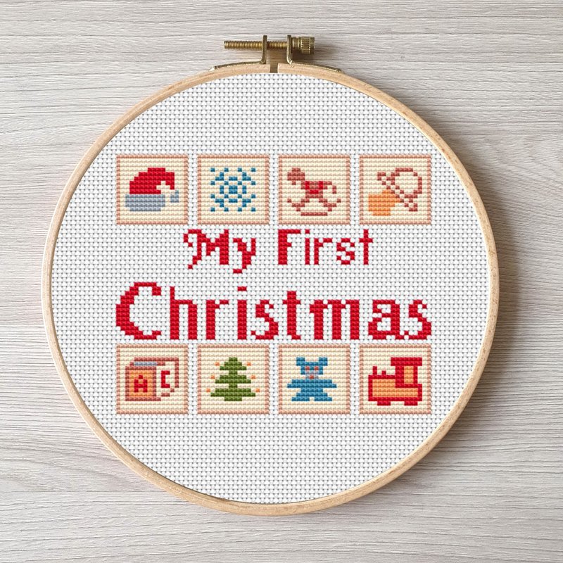 刺绣圣诞 easy embroidery DIY, Christmas sampler cross stitch pattern pdf - 其他數位設計 - 其他材質 