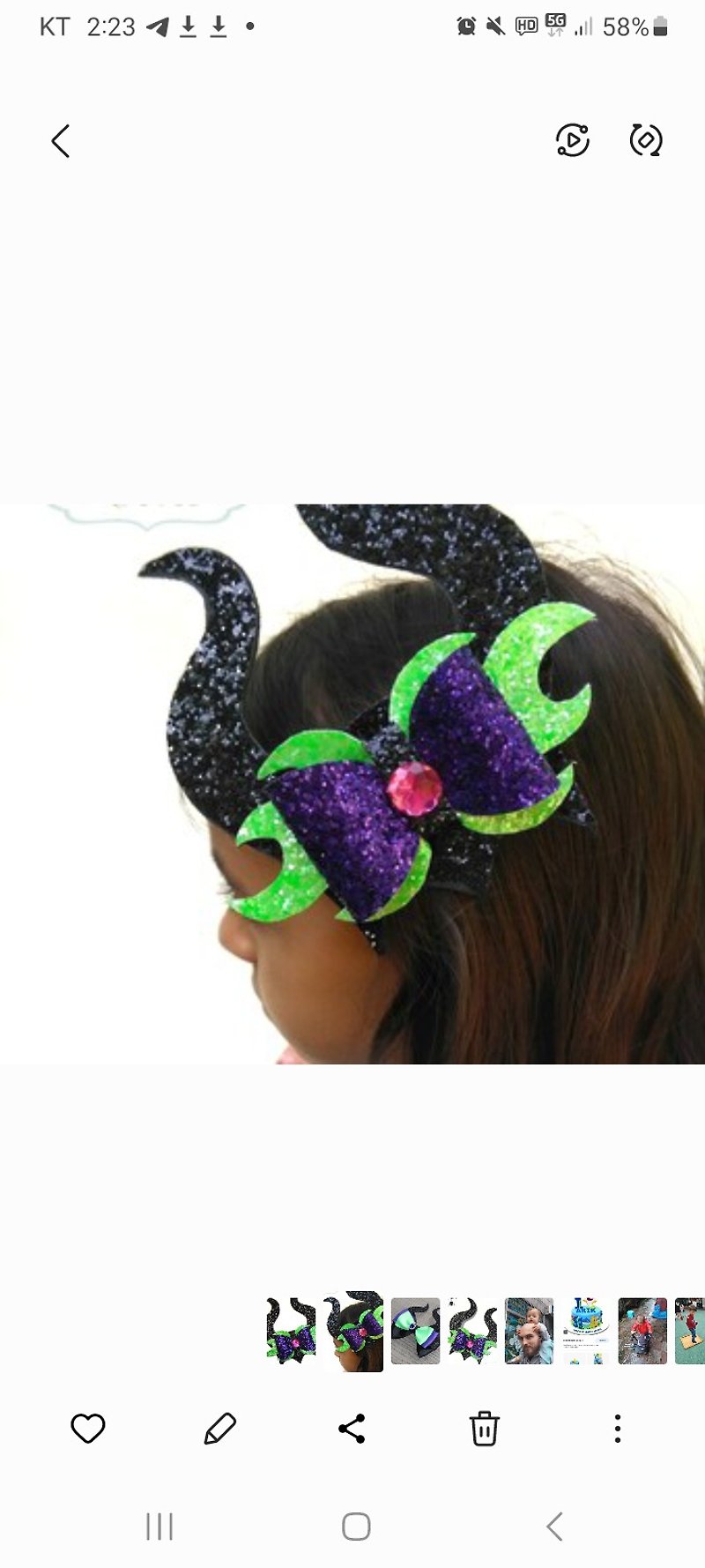 Maleficent hair bow Halloween accessories women Black purple clip Joly bows - 髮夾/髮飾 - 其他材質 黑色