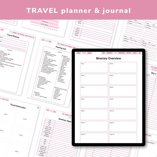Pluto Pun Studio Travel Planner | Pink | Hyperlink