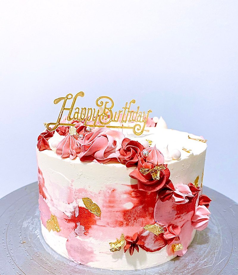 【Customized Cake】First Love's Pink Birthday Cake - Cake & Desserts - Fresh Ingredients Multicolor