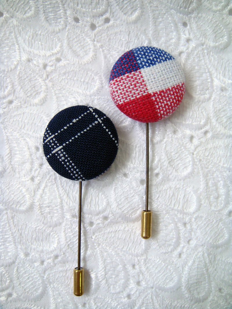 【StUdio】- Cloth specimen series pins_4 - Brooches - Cotton & Hemp Multicolor