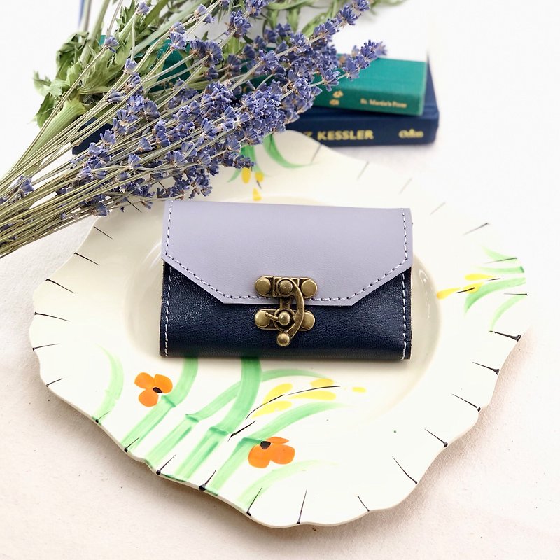 Hello there. Business card holder - leisure card / business card / card - Card Holders & Cases - Genuine Leather Blue