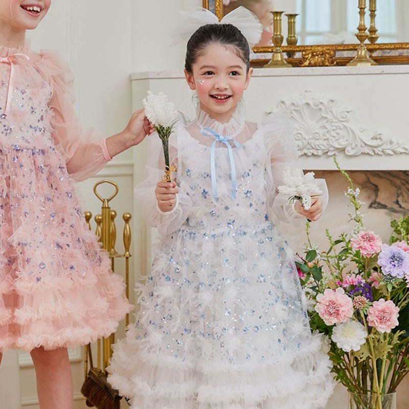 Peony 礼服 - 白色 - 长袖版 - 男/女童禮服 - 其他材質 白色