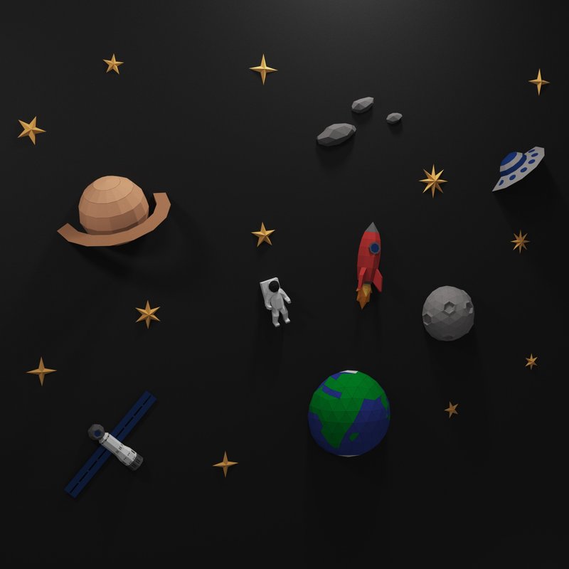 Space Papercraft, Pdf, Gurko, Pepakura, Template, 3D Origami, Paper Sculpture - 手工藝教學/工具書 - 其他材質 