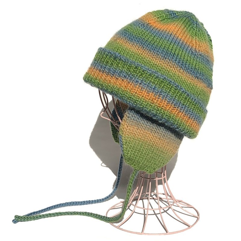 [Knit cap] Gradient flight knit cap GREEN - Hats & Caps - Wool Green