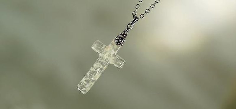 Snow-lit CROSS - Necklaces - Other Metals 